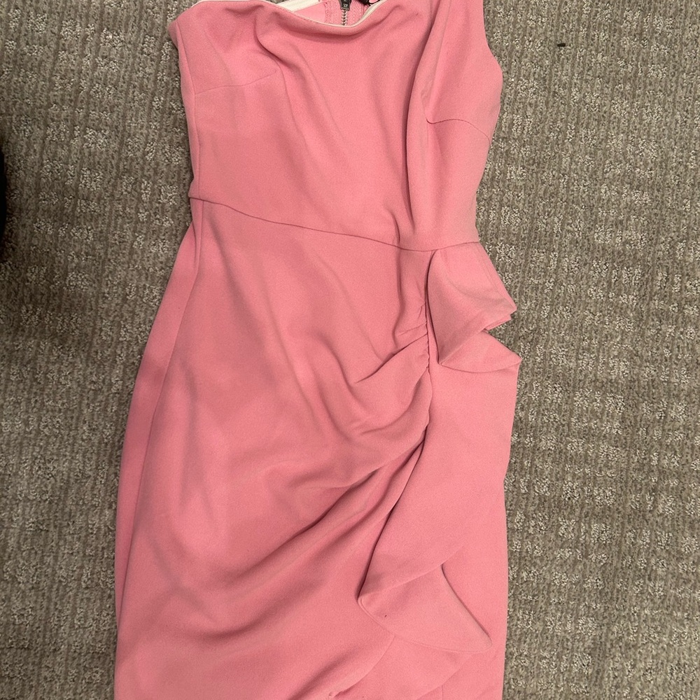 Hello Molly One Shoulder Pink Dress